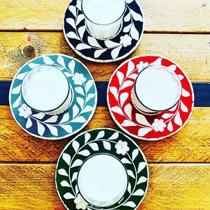 Porte-lumière de thé en incrustation d'os de mariage-Design élégant pour les cadeaux de fête nuptiale béton, unique, pot de bougie - Product Image 1