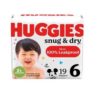 Couches Huggies Snug & Dry pour nouveau-nés, taille 1 (8-14 livres), 38 couches, avec bande anti-fuite, pour bébés NB XXL, lavables - Product Image 1