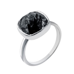 แหวนแต่งงานของผู้หญิงแบบคลาสสิก925เงินแท้พลอยควอตซ์ธรรมชาติรูปทรงกุหลาบการตั้งค่าบุคคลที่สามได้รับการรับรองพร้อมใช้งาน - Product Image 3