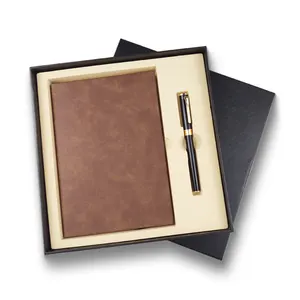 Custom Notebook Printed Leather Cover With Pen Box Dot Grid Lined Office Academic Memo Notebooks