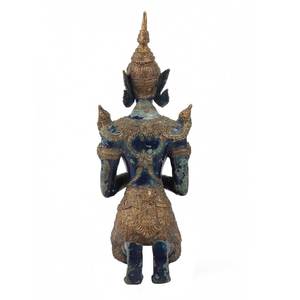 รูปปั้น Namaste ขนาด37X17ซม. SNS-1596,รูปปั้นผัดไทยโบราณทำจากทองเหลืองสไตล์อินเดีย - Product Image 5