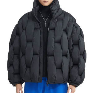 OEM diseño personalizado nuevo diseño suave cálido lienzo Stand Collar patrón de dibujos animados abrigo nuevos hombres de talla grande chaquetas acolchadas moda de invierno - Product Image 4