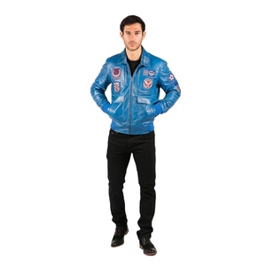Veste de motard en cuir de mouton véritable pour homme, cuir véritable souple, vêtements décontractés tendance, vêtements d'extérieur pour l'hiver et l'automne - Product Image 1