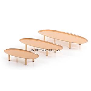 Bandeja de servicio de hotel y restaurante con forma de rectángulo hecha de metal de la mejor calidad pulida brillante plateada con textura elegante con mango único - Product Image 5