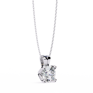 Fabulous 18K <b>Solid</b> <b>Gold</b> <b>Pendant</b> Necklace with 2.18ct Round Lab Grown Diamond Women's Engagement Accessory - Product Image 5