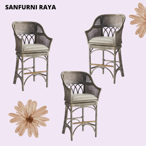 High Quality Hotel Furniture Modern Simple Restaurant Dining Chair with Comfortable <b>Cushion</b> High Leg Rattan <b>Stool</b> for Weddings - Product Image 6