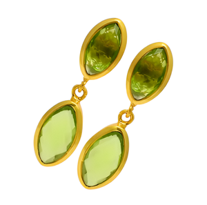 Pendientes de Plata de Ley 925 chapados en oro con forma de peridoto a la moda, aretes de piedras preciosas, regalo de compromiso para boda y fiesta - Product Image 3