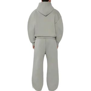 Yite Men's Streetwear Cropped Zip-up Hoodie and Embroidered <b>Sweatpants</b> <b>Set</b> 100% Cotton Tracksuit Sweatsuit for Men - Product Image 4