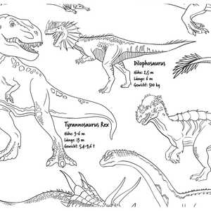Póster para Colorear de Dinosaurios Din A3, 120 g, Offset, para Entusiastas de Animales y Dinosaurios - Product Image 2