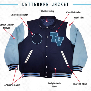 Vente en gros OEM Nouveau design Vestes d'université d'extérieur pour hommes Logo personnalisé Veste Letterman pour hommes - Product Image 5