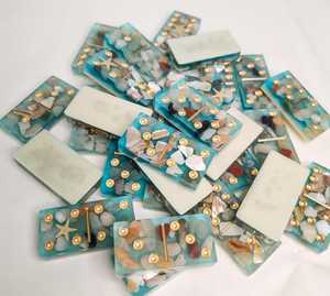 Top Selling Double 6 Dominoes Gift Set Classic Resin Tiles with Resin <b>Box</b> <b>Wood</b> Case for Board Games <b>Wood</b> Crafts Wall Signs - Product Image 4