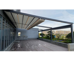 Systèmes de toit rétractables, auvent motorisé moderne, pergola de toit rétractable extérieure avec bande lumineuse LED - Product Image 5