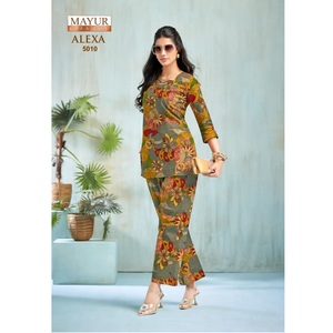 คอลเลคชั่นเสื้อผ้าสมัยใหม่ดีไซน์เนอร์ใหม่ชุดคอลเลกชั่นผ้าเรยอนคอตตอนผ้าคอตตอนผ้าเรยอน - Product Image 1