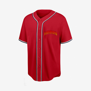 Camiseta de béisbol roja con nombre de equipo personalizado, camiseta de béisbol para hombre, camisetas con botones, camisetas de béisbol deportivas de equipo activo - Product Image 1