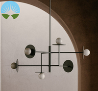 Lampe suspendue LED en verre blanc et albâtre pour hôtel, bureau, boutique et restaurant.