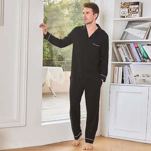 Conjunto de Pijama para Hombre con Botones, Ropa de Dormir Cómoda, Suave y Transpirable, Ropa de Casa Informal, Traje de Noche - Product Image 4