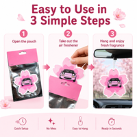 Feuilles parfumées imprimées personnalisées en forme de diffuseur de parfum suspendu pour voiture, motif fleur de cerisier mignon, avec logo pour automobile