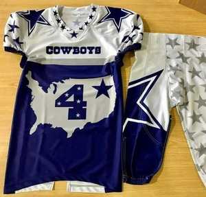 Uniforme de Fútbol Americano Personalizado con Sublimación para el Equipo de los Cowboys, Cintura Elástica y Manga Corta - Product Image 1