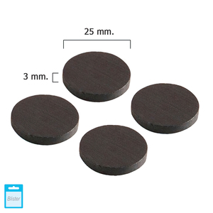 แม่เหล็กดิสก์เฟอร์ไรต์ Wolfpack O/ 25x3 มม. (บรรจุภัณฑ์แบบแผง บรรจุ 4 ชิ้น) - Product Image 1