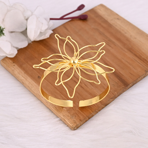 Brazalete Abierto Ajustable de Diseño de Moda, Chapado en Oro Amarillo, Hecho a Mano, Joyería con Dijes, Regalo para Ella - Product Image 4