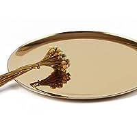 Bandejas para servir de metal con diseño de hojas más vendidas con mango de latón para artículos de cena de hotel Diseño especial disponible a bajo precio - Product Image 2