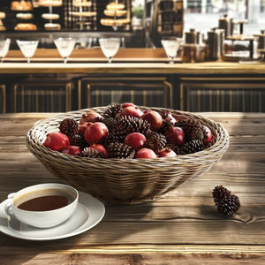 Bandeja de cesta de exhibición Eloise al por mayor de TienPhong, bandeja organizadora y de servicio decorativa natural tejida a mano para el hogar, comedor y venta al por menor - Product Image 5