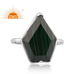 Anillo apilable de piedras preciosas de malaquita Natural de plata de ley oxidada superventas, joyería personalizada para mujer, regalo para ella - Product Image 2