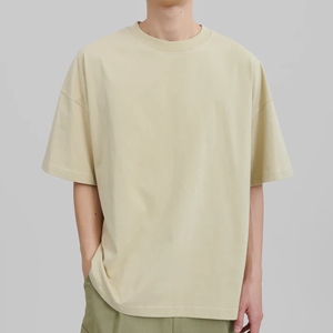 เสื้อยืดผู้ชายทรงบ็อกซี่ฟิตเข้ารูปผ้าฝ้าย100% สีทึบออกแบบได้ตามต้องการและมีสไตล์ - Product Image 4