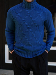 Suéter de cuello alto de alta calidad para hombre, Jersey de punto elegante y cálido, informal y cómodo para el invierno - Product Image 2