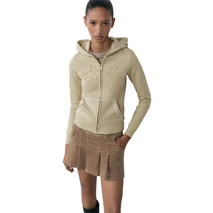 Sweat à capuche personnalisé pour femme, léger, avec fermeture éclair sur le devant, logo, 100% coton, poches, manches longues, respirant, écologique - Product Image 1