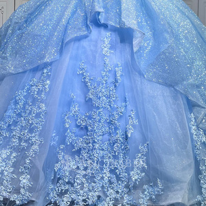 Jancember LSMU126 <span class=keywords><strong>Abito</strong></span> <span class=keywords><strong>da</strong></span> <span class=keywords><strong>Sposa</strong></span> di Lusso Blu in Tulle, Vestito <span class=keywords><strong>da</strong></span> Ballo con Glitter, <span class=keywords><strong>Abito</strong></span> Formale - Product Image 5