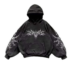 เสื้อฮู้ดสวมหัวผ้าเฟรนช์เทอร์รี่สำหรับผู้ชายผ้าคอตตอนแบบ100% พิมพ์ลายพิมพ์พัฟสำหรับฤดูหนาว - Product Image 1