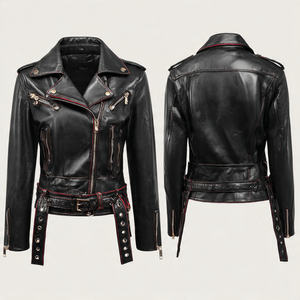 แจ็กเก็ตหนังมอเตอร์ไซค์สำหรับผู้หญิง, แจ็คเก็ตหนัง PU สำหรับขี่มอเตอร์ไซค์ - Product Image 6