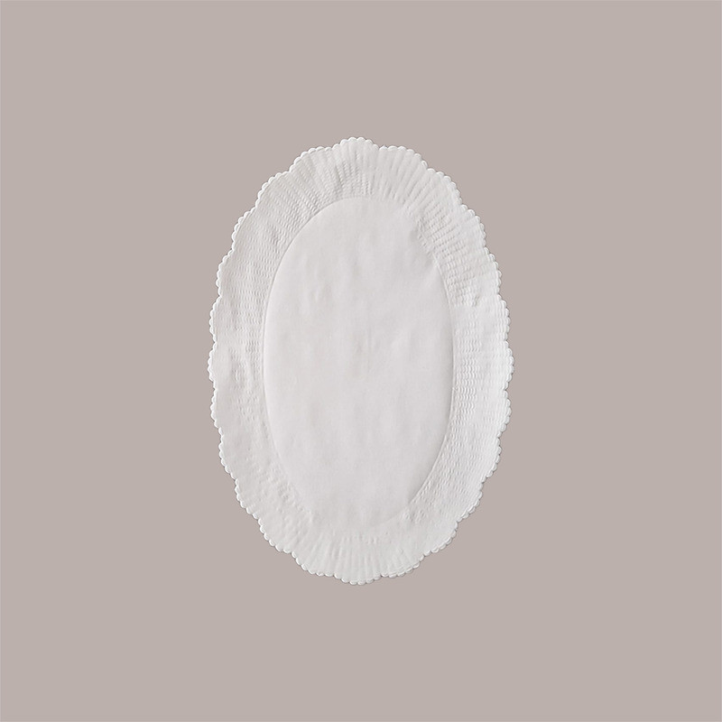 500 Pieces 14x22cm Oval Underfried Embossed Greaseproof White Scalloped Edge Lightweight Disposable Paper Plates Bowls Set