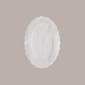 500 pièces 14x22cm ensemble de bols d'assiettes en papier blanc anti-graisse en relief ovale - Product Image 1