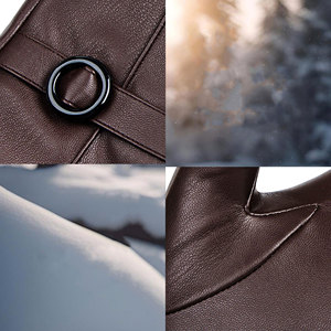 Gants en cuir tendance pour femmes, doigts entiers, taille personnalisable, toutes les couleurs disponibles, gants en cuir tendance pour femmes pour l'hiver - Product Image 4