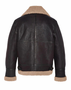 เสื้อแจ็คเก็ตนักบินวินเทจหนังแท้บุขนเชอร์ปาอุ่นๆ สไตล์นักบินสหรัฐฯ ย้อนยุค - Product Image 2