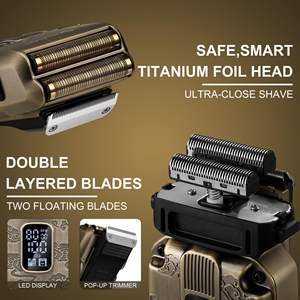 Kit de Afeitadora Eléctrica Inalámbrica para Hombre, Afeitadora de Láminas y Recortadora de Barba, Afeitadora Rotatoria de Repuesto, Resistente al Agua IPX7, para Afeitar la Cabeza - Product Image 6