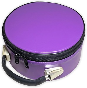 Premium Masonic Crown Cap Case Leather Freemason <b>Hat</b> Storage Carrying Box, <b>Purple</b> (Plain) Hard-Shell Protection: Safeguards - Product Image 1