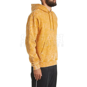 Pull à capuche pour homme en molleton français, logo personnalisé, vente chaude, couleur unie, lavage à l'acide, vintage, haute qualité, respirant - Product Image 3