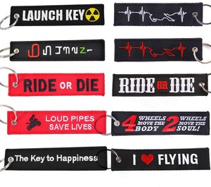 Tùy Chỉnh Thêu/Dệt Keychain Hoa Bay Vòng Chìa Khóa Cho Xe Máy Và Xe/Cá Nhân Thêu Ánh Sáng Keychain - Product Image 6