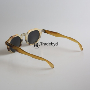 แว่นตากรอบฮอร์นลายทางของแท้สำหรับวัยรุ่นน้ำหนักเบาทนทานคุณภาพพรีเมี่ยมทำด้วยมือคุณภาพสูงใส่สบายสไตล์เป็นมิตรกับสิ่งแวดล้อม - Product Image 3