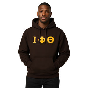 เสื้อมีฮู้ดสวมหัว iota phi theta สีน้ำตาลผ้าคอตตอนเกรดพรีเมียมเสื้อผ้าพี่น้องสไตล์กรีกปักตามสั่งสไตล์เทพเก้า hbcu ชีวิตกรีก - Product Image 1