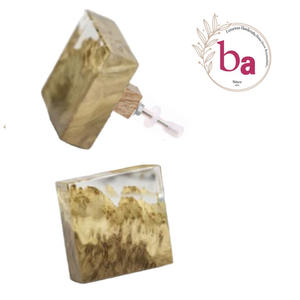 Boutons d'armoire de porte de tiroir en métal en bois de résine transparente carrée solide et poignée de traction pour armoire de cuisine et chambre à coucher/salle de bain - Product Image 1