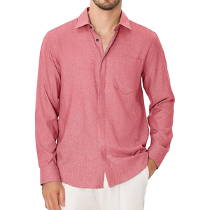 Camisa de vestir para hombre, camisa de ajuste Regular Stretch Stain Shield con botones para hombre, camisas transpirables teñidas en hilo para hombre - Product Image 4
