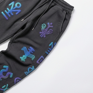 Ensemble de survêtement Y2K pour femmes, écologique, léger, streetwear, 100% coton, 300 g/m², sweat-shirt ample à capuche et pantalon large à jambes larges, strass - Product Image 5
