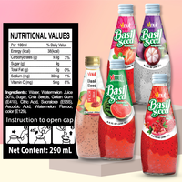 Prix de gros Boisson au jus de basilic pastèque 280ml (9.8 floz) Usine du Vietnam | Échantillon gratuit de sucre de marque privée
