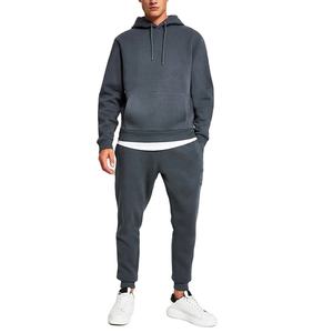 Conjunto de ropa deportiva unisex informal personalizada OEM Joggers de ajuste regular y Sudadera con capucha con logotipo Trajes de sudor de gran tamaño Cuello con capucha 100% algodón - Product Image 1