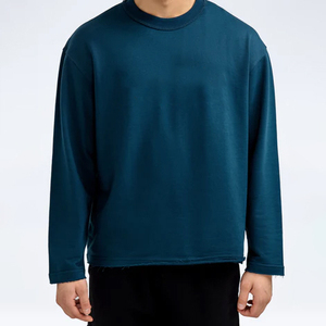 Wholesale Custom Logo Men's <b>Plain</b> <b>Sweatshirt</b> Long Sleeve Cotton Crew Neck for Winter ODM Supply Clothing Manufacturer - Product Image 4
