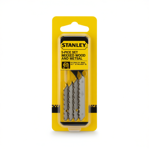 Juego de 5 piezas de hojas de sierra Stanley de madera y metal mixtas con accesorio en forma de 'T' - Product Image 2